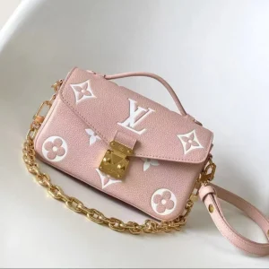 Pochette Metis East West 21.5 Pink White Monogram Empreinte Calfskin