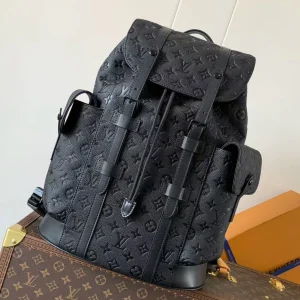 CHRISTOPHER BACKPACK 48 IN BLACK MONOGRAM CALFSKIN