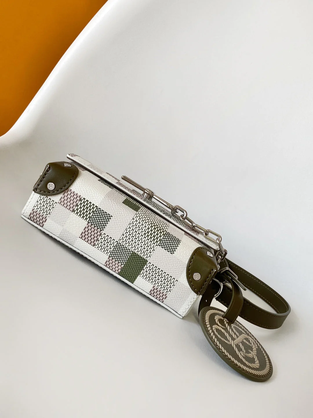 LV Steamer 18cm Handbag Multicolor Damoflage Canvas Cowhide 241109 - Image 2