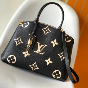 LV Petit Palais Bag Black White Cowhide 241141