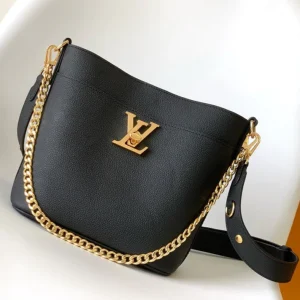 LV Lock and Walk Bag Black Gold Cowhide 241220