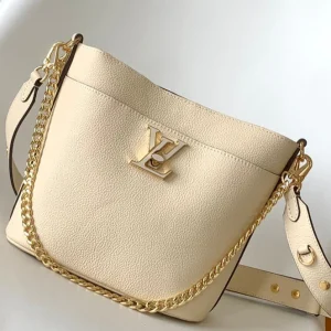 LV Lock and Walk Bag White Gold Cowhide 241224