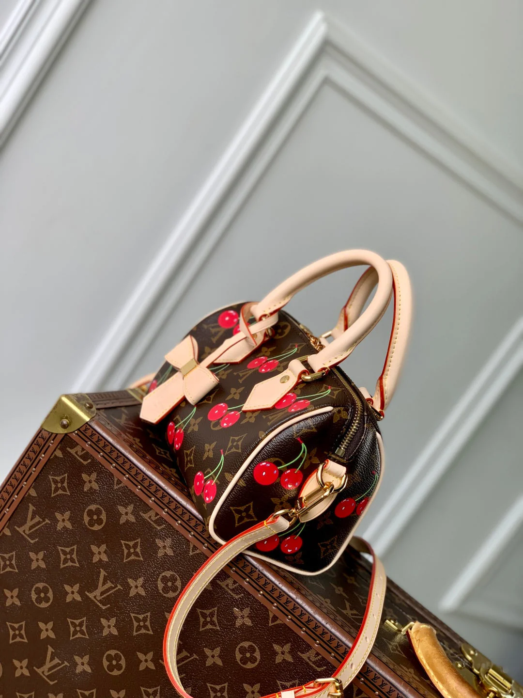 Speedy BandouliÃ¨re Cherry bag Brown Beige Monogram Canvas 251532 - Image 8
