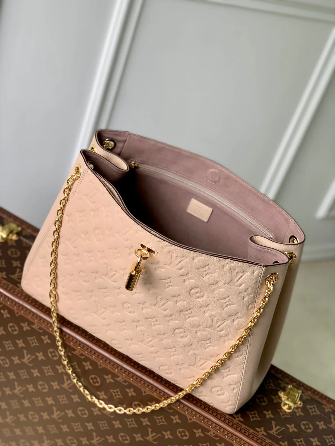 Anytime 42cm Tote Bag Light Pink Gold Empreinte leather 251561 - Image 2