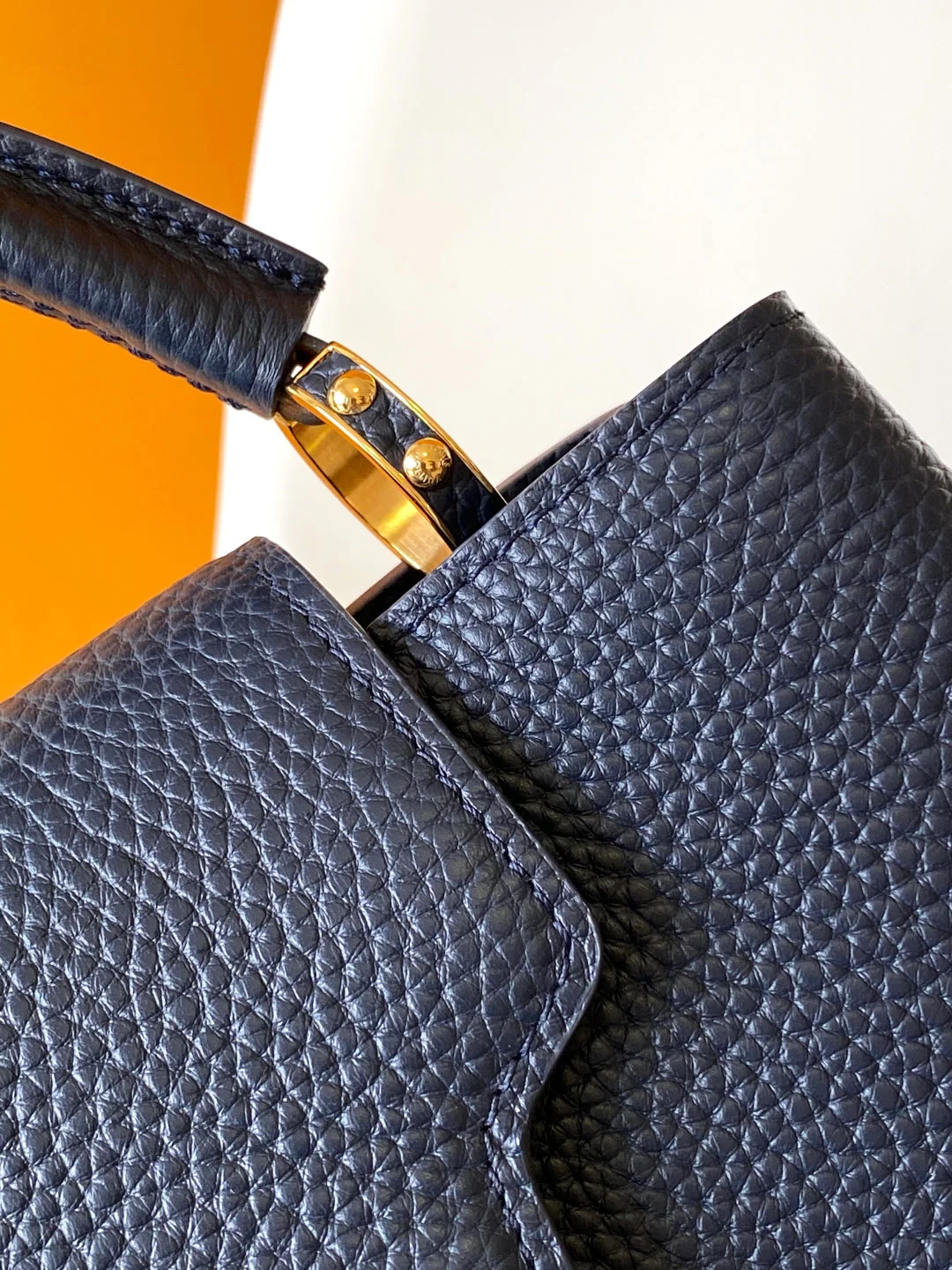 Capucines BB Bag Dark Blue Taurillon leather 251686 - Image 8