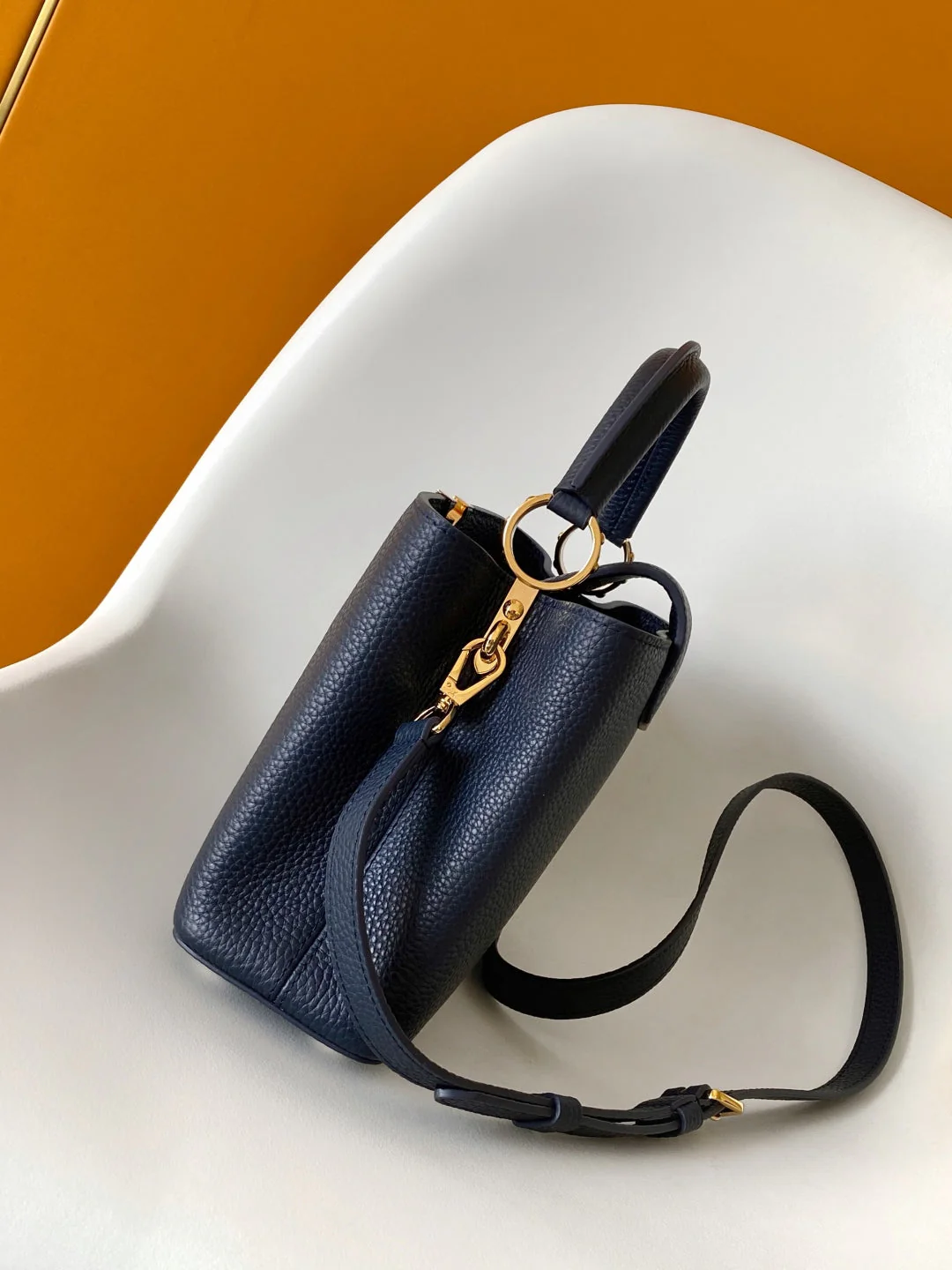 Capucines BB Bag Dark Blue Taurillon leather 251686 - Image 7