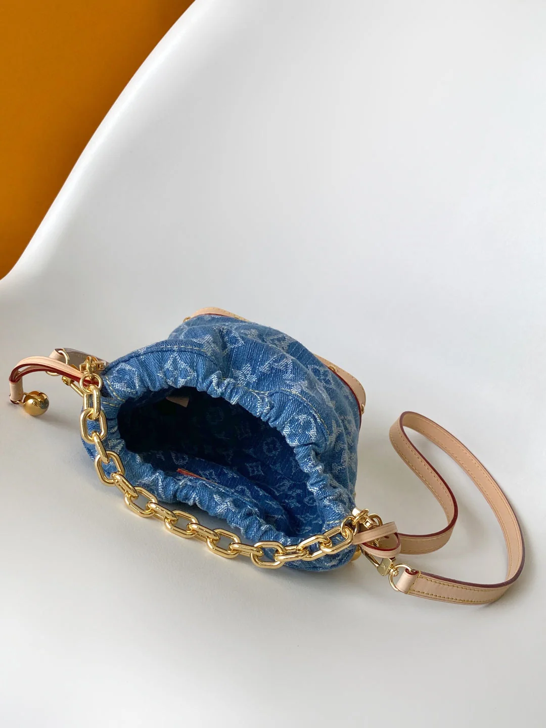 LV Nano NoÃ© Bag Blue Beige Frabic Leather 251719 - Image 3