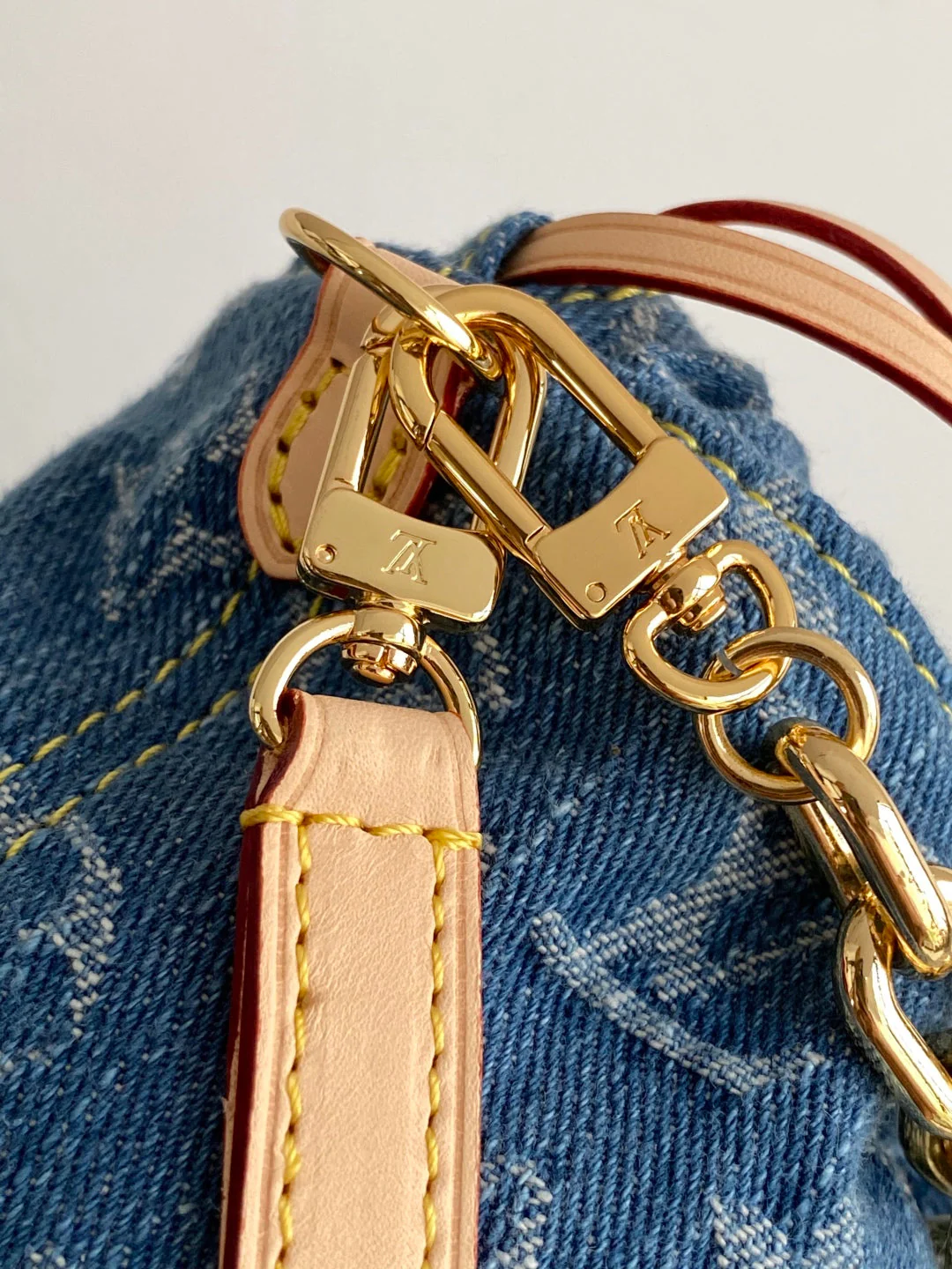 LV Nano NoÃ© Bag Blue Beige Frabic Leather 251719 - Image 6