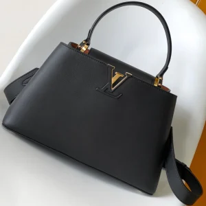 CAPUCINES GM 33CM BLACK GOLD TAURILLON LEATHER 252021