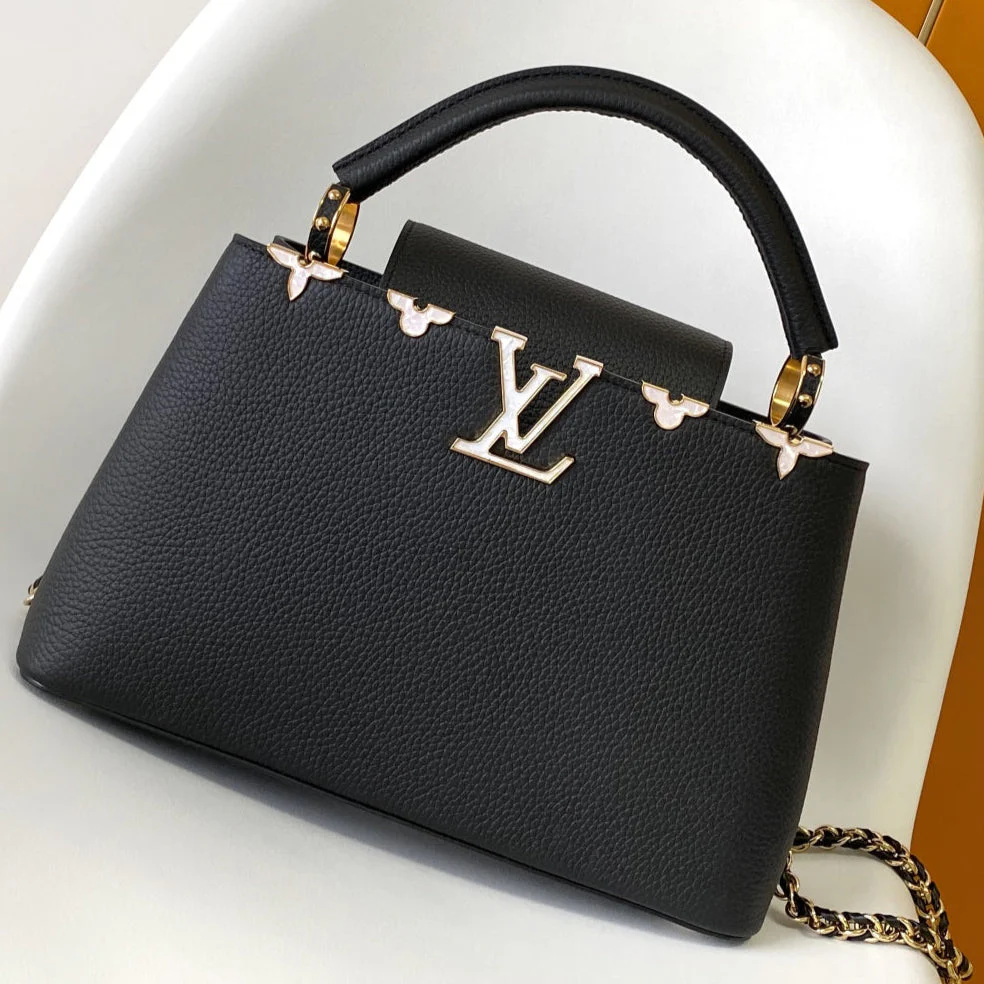 LV Capucines Bag Black Taurillon Cowhide Leather 252598