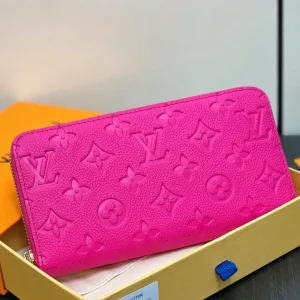 LV Ã— TM Zipper Wallet Pink Gold Leather 329895