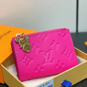LV x TM Portfolio Lisa Wallet Pink Gold Leather 329901