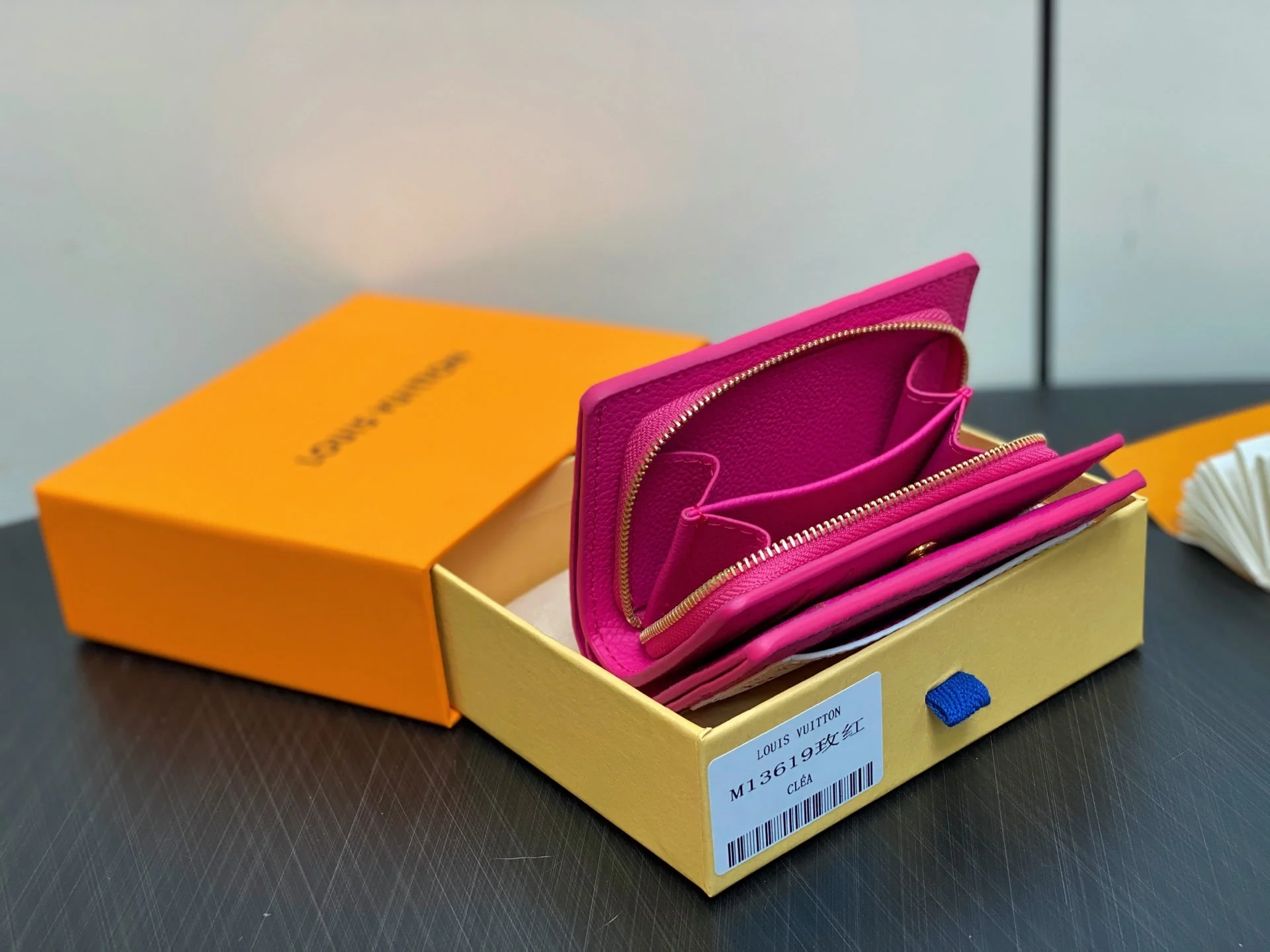 LV x TM Portfolio Lisa Wallet Pink Gold Leather 329901 - Image 9