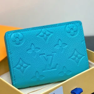 LV x TM Portfolio Claire Blue Gold Leather 329917