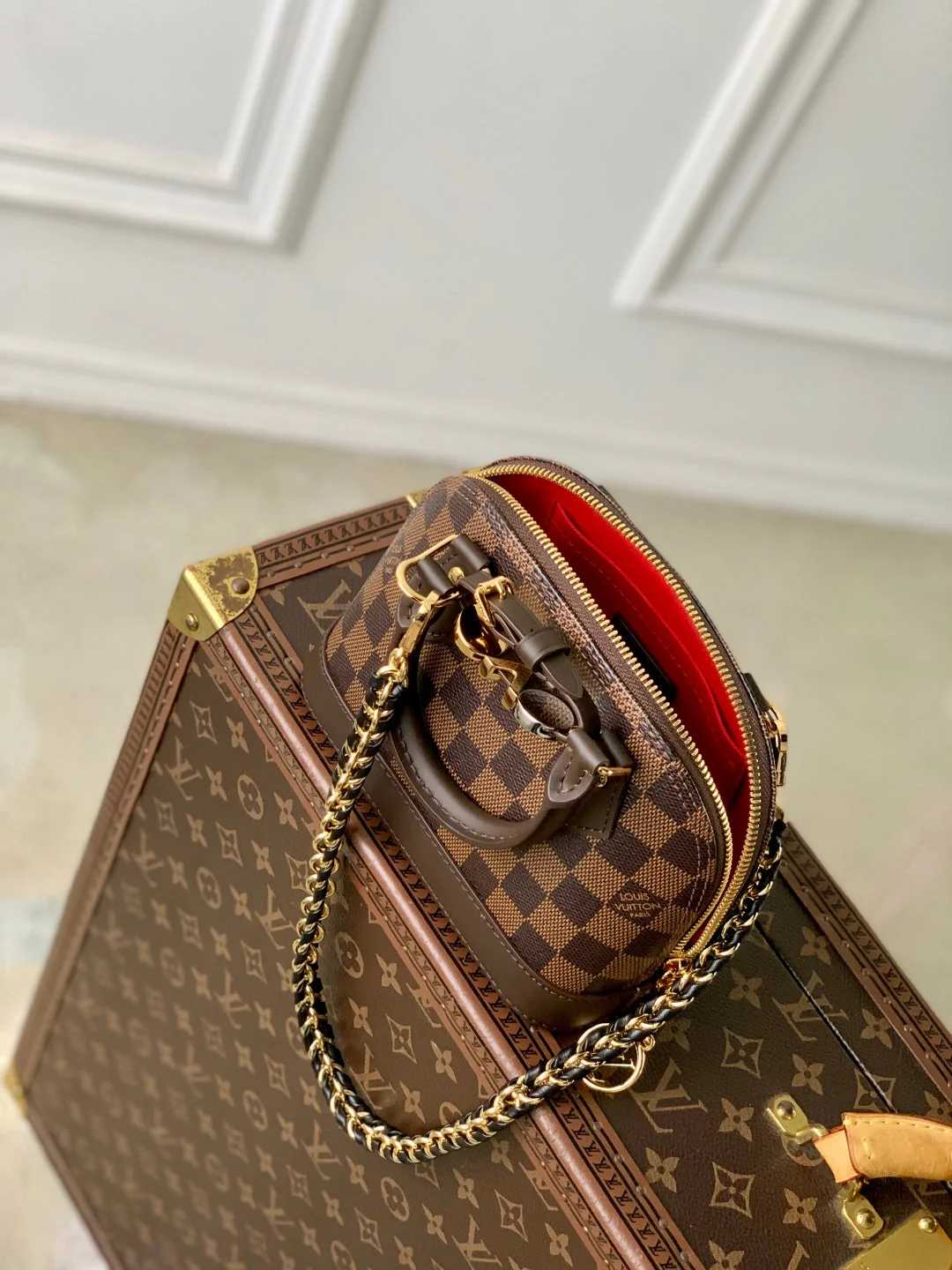 LV Alma Monogram Bag 19.5cm Brown Leather Canvas 337564 - Image 4