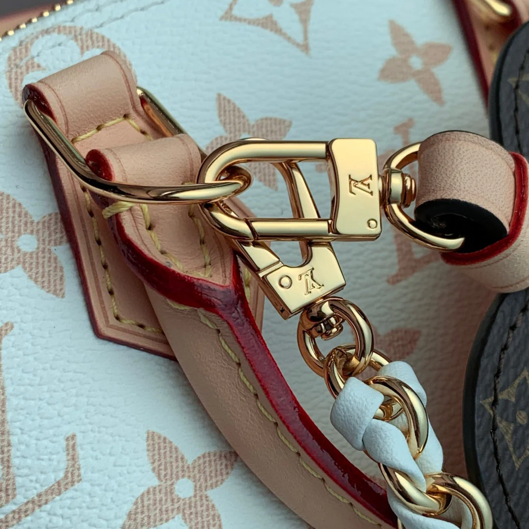 LV Alma Monogram Bag 19.5cm White Beige Leather Canvas 337567 - Image 9