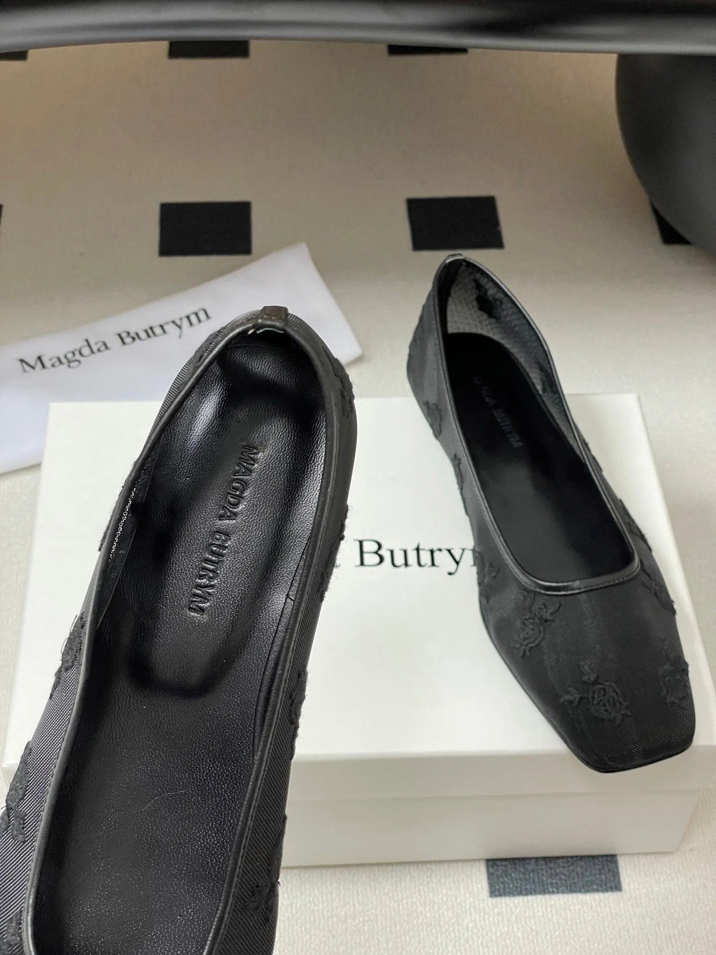 Manolo 25 Ballet Flats Black Mesh Fabric 319742 - Image 5