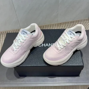 Chanel 25 Sneaker Pink White Mesh Fabric 540319