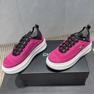 Chanel 25 Sneaker Pink White Black Suede 540278