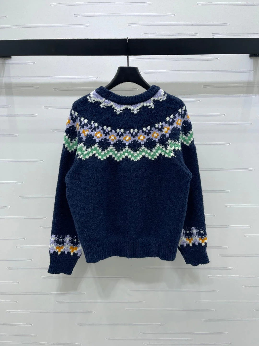 Chanel 2025 Sweater Dark Blue Mix Colors Wool Nylon 319616 - Image 4