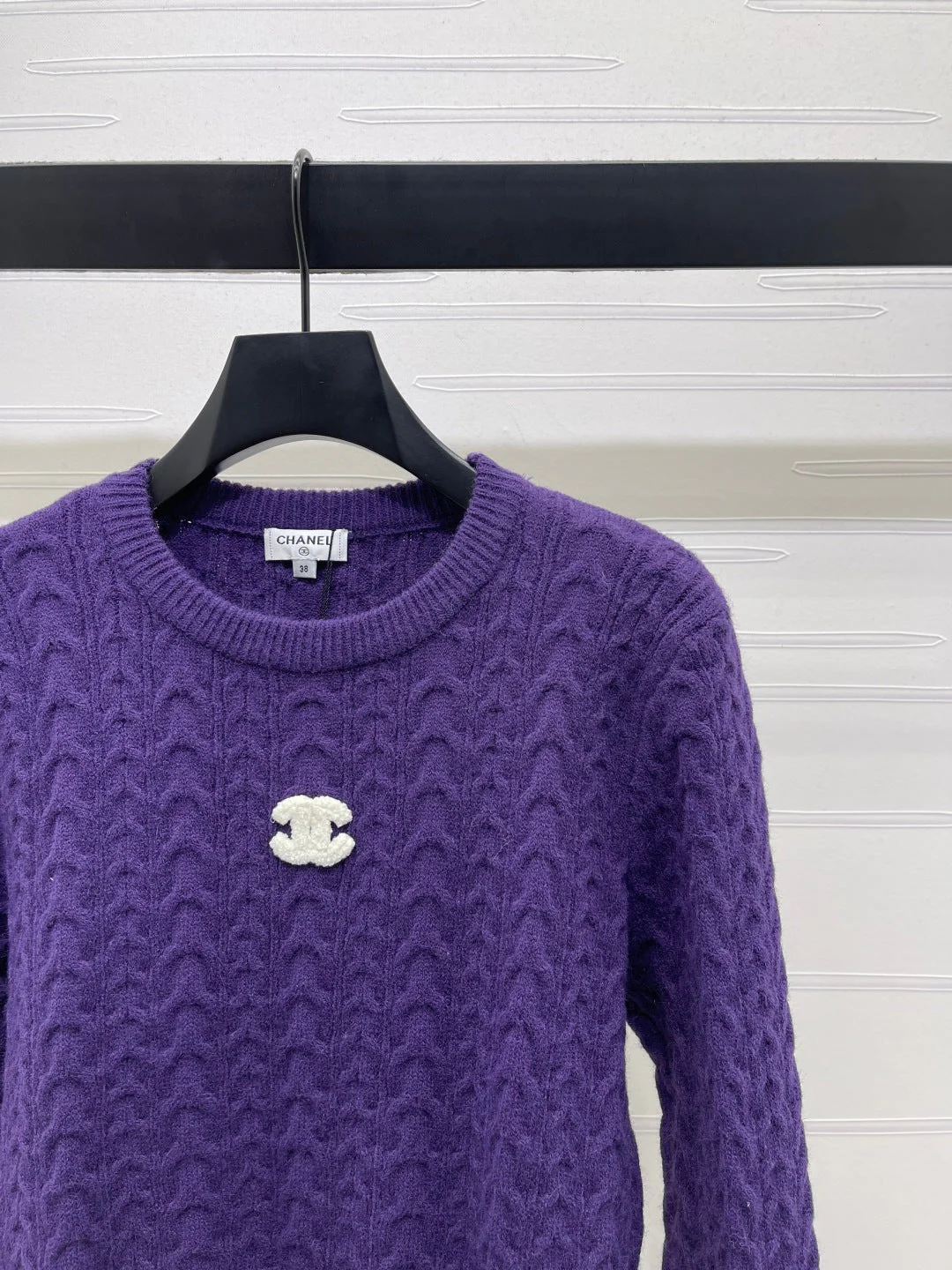 Chanel 2025 Long-sleeved Sweater Purple Wool Acrylic Nylon 319587 - Image 3