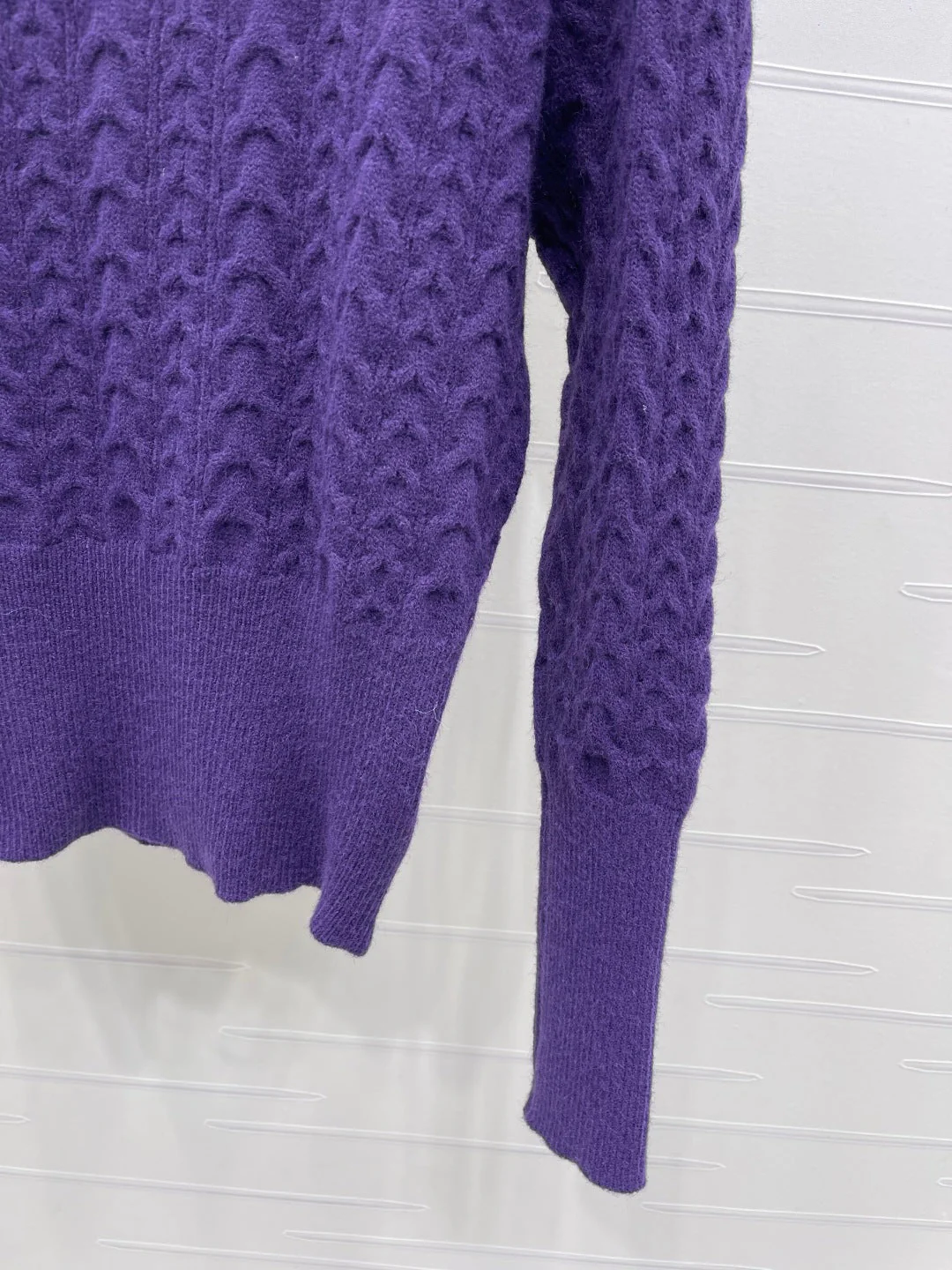 Chanel 2025 Long-sleeved Sweater Purple Wool Acrylic Nylon 319587 - Image 4