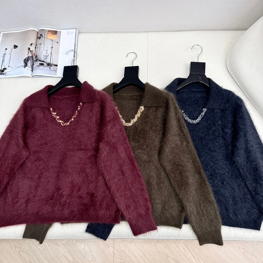 Chanel 2025 V-neck Sweater Wool 318835