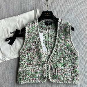 Chanel 2025 Vest Green Wool Cotton 318430