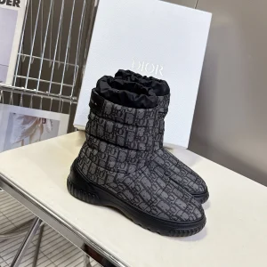 CD Snow Boots Black Fabric Wool 536728