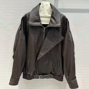 YSL Jacket Dark Brown and Black Lambskin