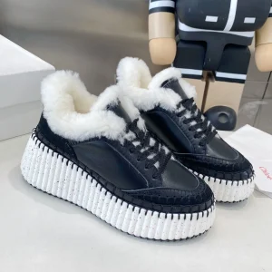 Chloe Nama Sneaker Black Cowhide Wool 531608