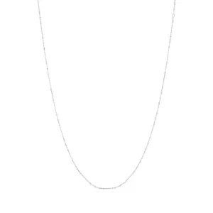 50cm Station Ball Paperclip Chain Necklace in Sterling Silver