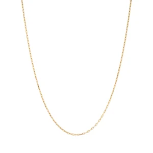 45cm 2mm Width Paperclip Chain Necklace in 9kt Yellow Bonded Gold
