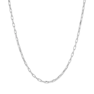 45cm 4mm Width Paperclip Chain in Sterling Silver