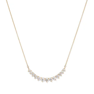 45cm Curved Bar Necklace with 2.00tw of Laboratory-Grown Diamonds in 9kt Yellow Gold