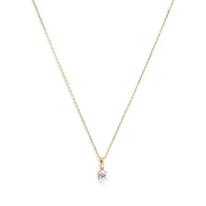 45cm Solitaire Bail Necklace with 0.15ct of Laboratory-Grown Diamonds in 9kt Yellow Gold