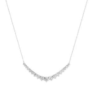 45cm Graduated Necklace with 2.00tw of Laboratory-Grown Diamonds in Sterling Silver with Rhodium Plating