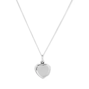 45cm Heart Locket Pendant Necklace in Sterling Silver