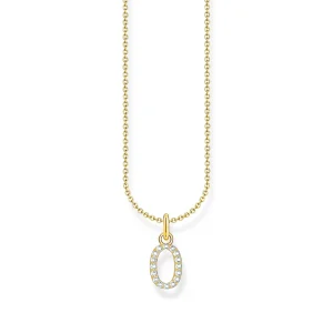 THOMAS SABO Necklace with letter pendant O and white zirconia - gold