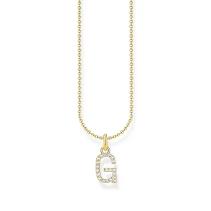 THOMAS SABO Necklace with letter pendant G and white zirconia - gold