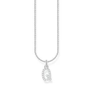 THOMAS SABO Necklace with letter pendant Q and white zirconia - silver