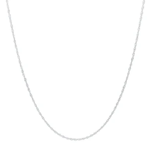 45cm Fine Singapore Chain in 9kt White Gold