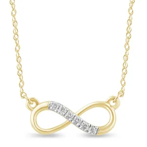 45cm Diamond Set Infinity Necklace in 9kt Yellow Gold
