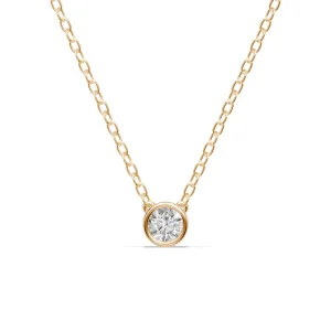 45cm Bezel Necklace with 0.40ct of Laboratory-Grown Diamonds in 9kt Yellow Gold