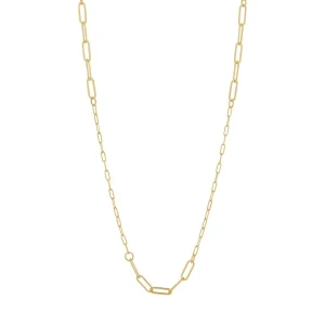9kt Yellow Gold Silver Infused Fancy Oval Necklace