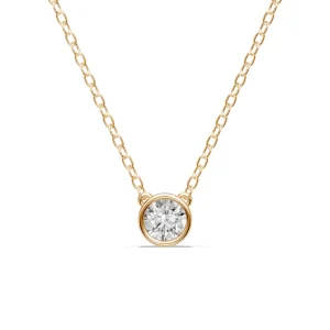 45cm Bezel Necklace with 0.20ct of Laboratory-Grown Diamonds in 9kt Yellow Gold