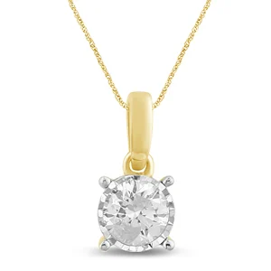 0.25ct Diamond Solitaire Miracle 45cm Necklace in 9kt Yellow Gold