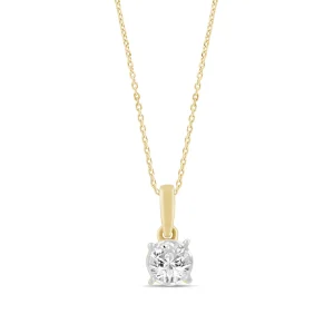 45cm 0.15ct Diamond Solitaire Miracle Necklace in 9kt Yellow Gold