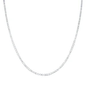 55cm 1.5mm Width Box Chain Necklace in Sterling Silver