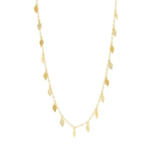 Leaf Charm Necklace in 9kt Yellow Gold